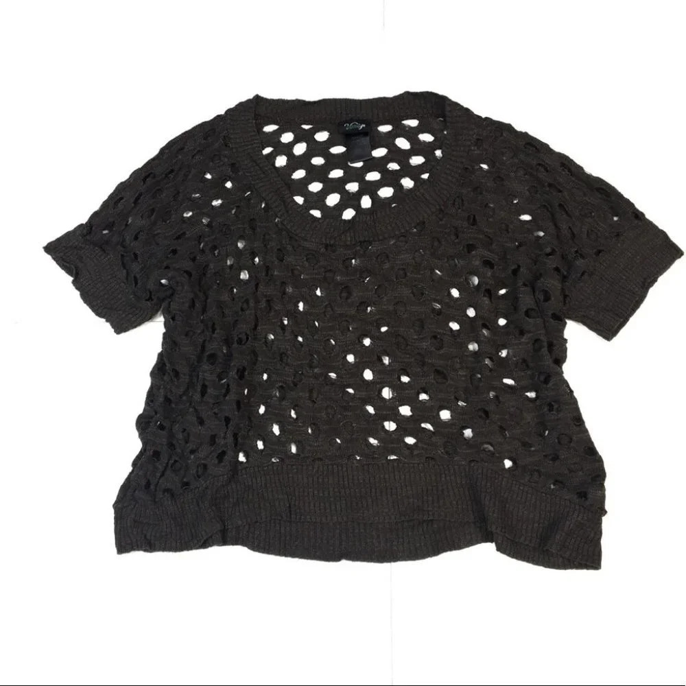 WS110 Vanity Rayon Holes trendy Crop Top M